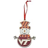 Virginia Tech Hokies Snowman Metal Christmas Ornament