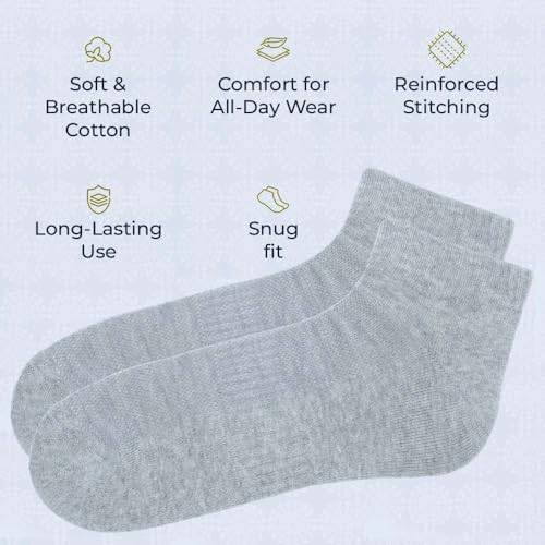 Image of Ankle Socks for Men|Sneaker Socks Breathable Socks for Loafers|Athletic Running Socks Gym Everyday Sock|6 Pairs