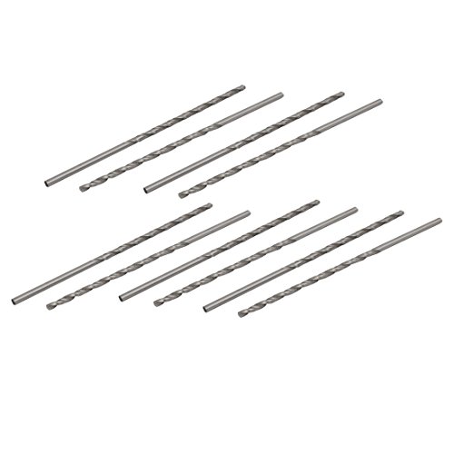 Aexit 2.5mm Dia Tool Holder 100mm Length HSS Spiral Flute Straight Drill Hole Twist Drill Bits 10pcs Model:23as187qo774