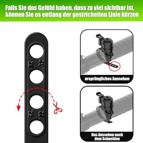 RBRL Mini Fahrradklingel für Rennrad & Gravel Bike – 100 dB Laut Klingel Fahrrad, 360° Drehbar, Links/Rechts Hand Nutzbar – Kompakt für 22–32 mm Lenker
