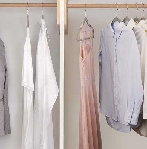 Image of Golden Bird Pack of 10 Premium Plastic Hanger Clothes Hangers for Hanging, Elevate Your Wardrobe Organization Space Saving Clothes Hangers for Wardrobe Ultra Slim Closet Hangers for Shirts,Pants