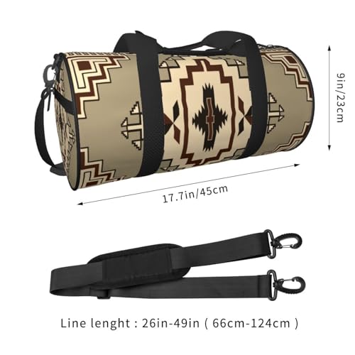 Travel Duffel Bag For Men Women Beige Navajo Traditional Geometric Weekend Bags Large Capacity Sport Gym Bag4