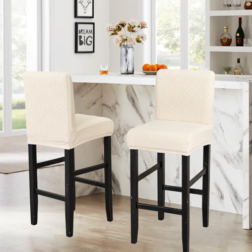 Image of FUANGUI Bar Stool Covers Set of 2, Stretch Bar Stool Seat Covers