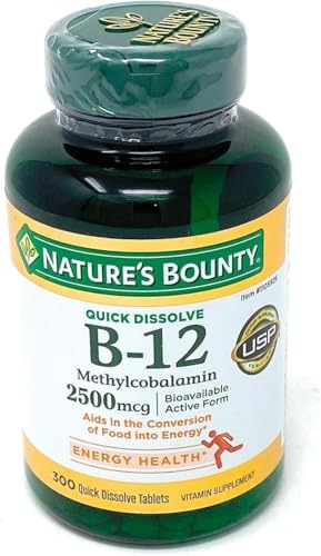 Natures Bounty Vitamin B-12 2500 mcg 300 Quick Dissolve Tablets