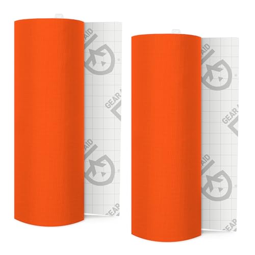 Image of GEAR AID Tenacious Tape 3 inch x 20 inch Nylon Fabric Repair, Orange, 2 Rolls | Peel-and-Stick Repair Tape That Fixes Holes and Rips in Puffy Jackets, Rain Gear, Tents, Sleeping Bags and Outdoor Gear.