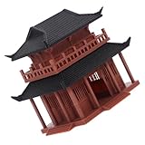 TOBBOMEY Miniatur Pavillon Gartenfigur Chinesischer Traditioneller Pavillon Deko für Aquarium Micro Landschaft Ornament Vielseitig für Wohn Bürodekoration