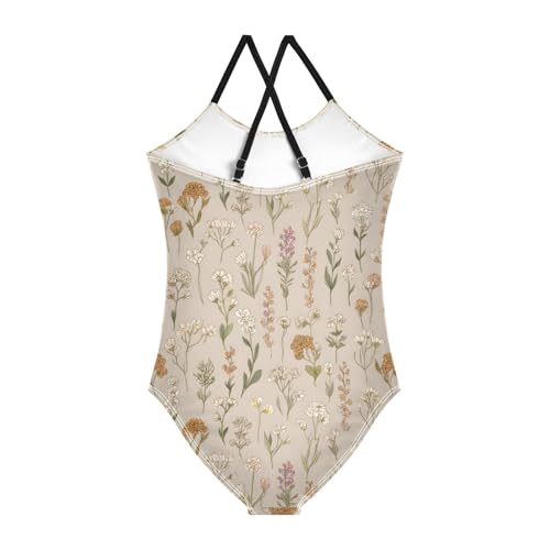 Spring Flower Girls One Piece Swimsuits Summer Quick Dry Beach Bathing Suit2