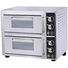CLIVIA Countertop Pizza Oven, Stainless Steel 2 Layers Pizza Cooker 4400W Electric Indoor Pizza Oven with Timer for Home Restaurant