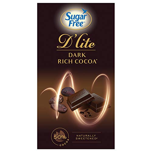 Image of Sugar Free D'Lite Rich Cocoa Dark Chocolate Bar, 40Gm (Pack of 12)