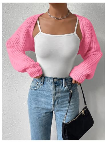 Image of Verdusa Women's Y2k Cropped Cardigan Sweaters Lightweight Knit Open Front Bolero Shrugs Spring Fall Outfits