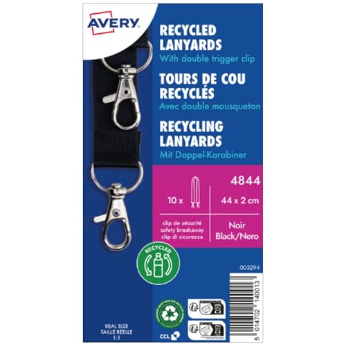 Tours de cou recyclés noir 44x2 cm pour l'organisation de vos salons et séminaires