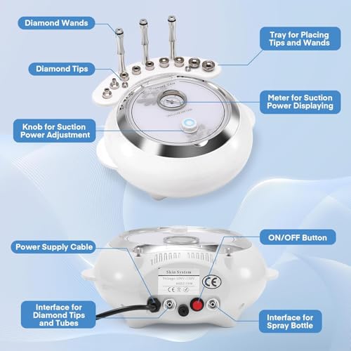 Machine microdermabrasion diamant extracteur points noirs spray visage
