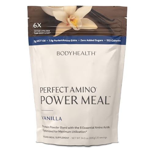 BodyHealth PerfectAmino Power Meal Shake New Dark Chocolate Flavor with MCT Oil Carb 10 and Perfect Amino Protein Base 20 Servings product thumbnail 9