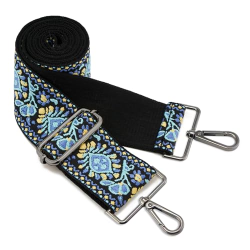 Image of ZOOEASS Nickel Buckles Wide Shoulder Strap Adjustable Replacement Belt Gun Buckles Guitar Style Crossbody Bag Strap