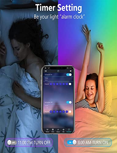 Sxlofty Wifi Led Strip Lights 32.8Ft, Smart Led Light Strips Compatible With Google Home Controlled By App - Music Sync Led Lights Strip For Bedroom Decor, Room Decor, Children's Room #TOP5