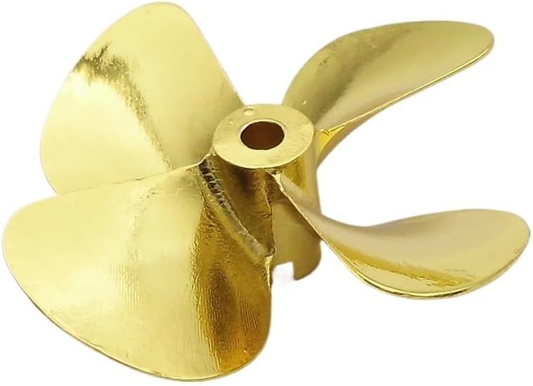 RC Boat Model Metal Propeller 4-Blades 4mm Shaft Right Left Hand 55mm 60mm for RC Boat Fishing Bait Tug Marine Cruise(D55mm Left Hand)
