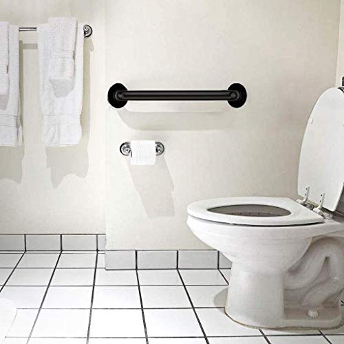2 Pack 24 Inch Black Shower Grab Bar, Imomwee Stainless Steel Bathroom Grab Bar Handle, Bathroom Shower Balance Bar,Safety Hand Rail Support,Handicap Elderly Senior Assist Bath Handle(1.25" Diameter) #TOP7