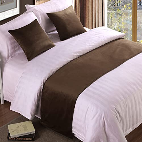 Chemin de lit double en velours doux décoratif - Couvre-lit de luxe pour pied de lit, écharpe,...