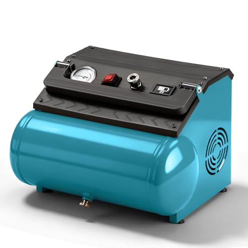 Compresor de Aire Inalámbrico Compatible con Makita 18V, Compresor Portátil 8L 8 Bar con Indicador de Batería, Motor Brushless e Inflado Rápido (Sin Batería ni Cargador)