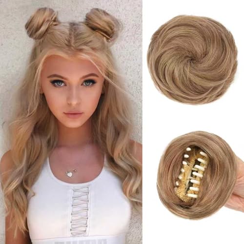 Foaoit 2PC Small Space Buns Faux Hair Bun Extensions for