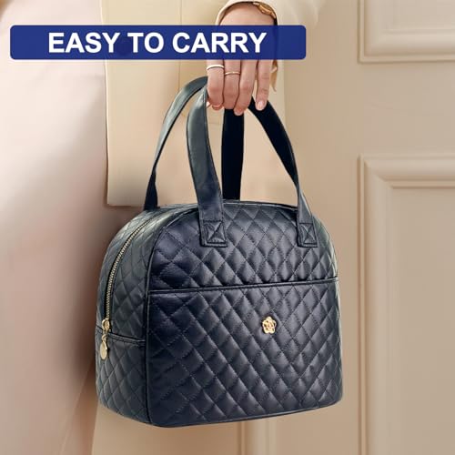 Mziart M24KD-LB-001 Insulated Lunch Bag For Women Men, Pu Leather Lunch Tote Bag thumb #6