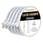 BAHIWOM – BAHIWOM Cat8 Ethernet Kabel 0,25m 5-Stück, 40 Gbit/s 2000 MH