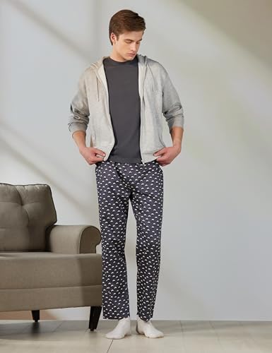 Image of Van Heusen Men Athleisure Allover Print Pyjamas - 100% Combed Cotton - Drawstring Waist, Ultra Soft