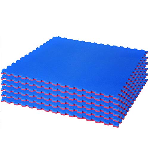 Kit Tatame E.V.A - 30 mm - 6 pcs - Slade Fitness - Azul e Vermelho