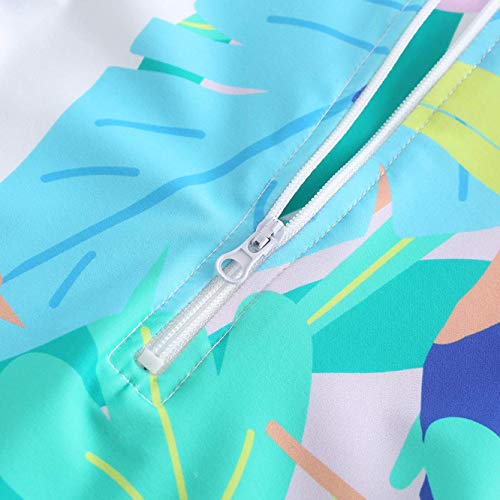 Baby Girls Long Sleeve Bathing Suits One Piece Swimsuits with Zipper Toddler Kids UPF 50+ Sun Protection Rash Guard 12 Months Parrot