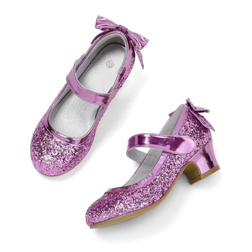 Image of K KomForme Girls Dress Shoes Toddler Glitter Mary Jane Heels