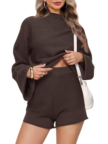 Tankaneo Womens 2 Piece Short Sets Bell Sleeve...