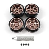 Abendor 6 Spoke Wheel Rims & Rc Car Drift Tires for 1/28 RC Hobby Model Car, [2*N+2*W] 4 Pcs 20mm...