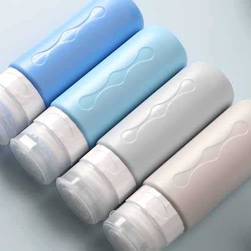 Image of Gemice Travel Bottles for Toiletries, Tsa Approved Travel Size Containers with Clear Bag, BPA Free Leak Proof Travel Tubs Refillable Travel Accessories for Cometic Shampoo Lotion Blue
