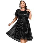 Amazon.com: Ever-Pretty A Line V Neck Chiffon Short Sleeves High Low ...