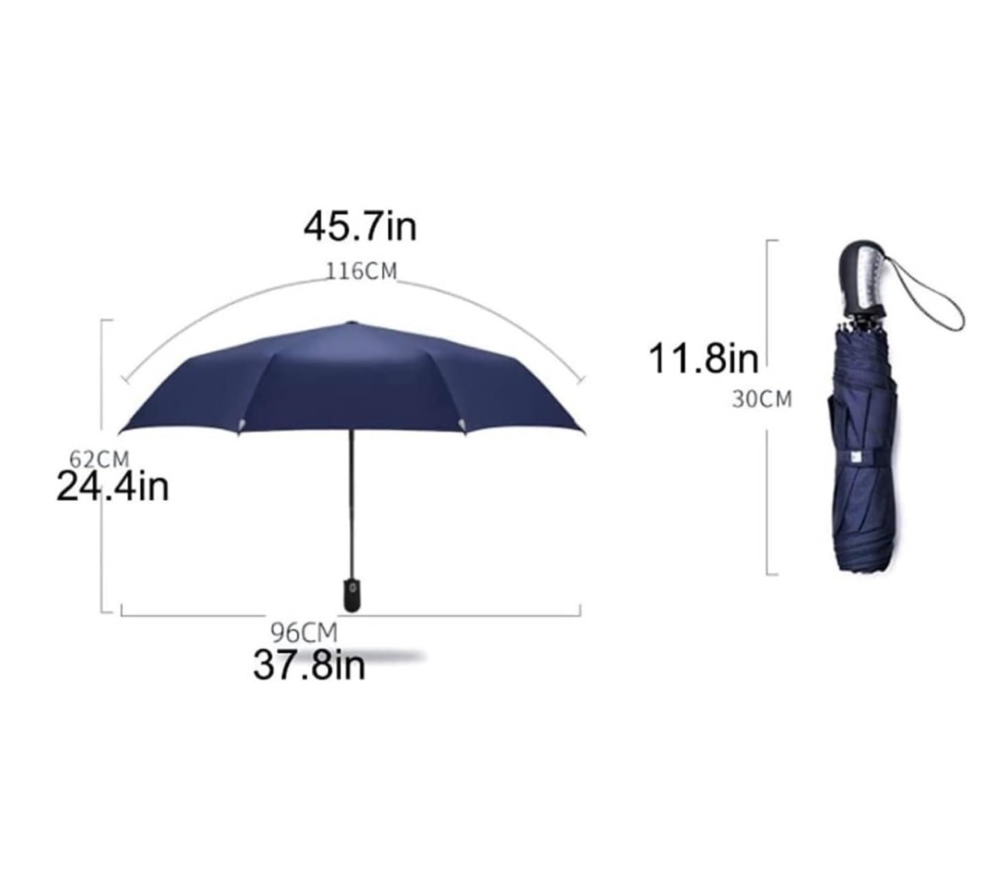 Parasol Damski Parasole Składane Wzmocniony Parasol Składany Na Trzy Wiatroszczelny Z Automatycznym Otwieraniem I Zamykaniem Składany Kompaktowy Parasol Parasolka Kobieca(Rot)