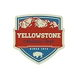Lantern Press Sticker Yellowstone National Park, Die Cut Vinyl, (Waterproof Decal for Cars, Water Bottles, Laptops, Coolers), Small