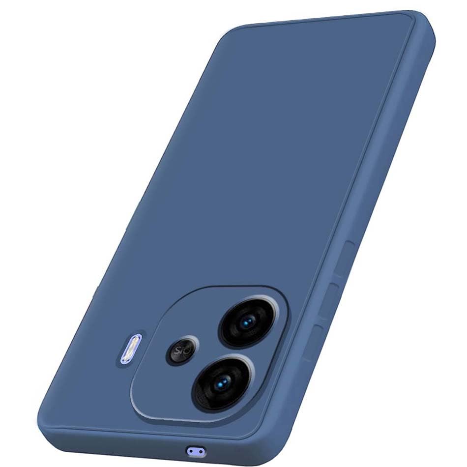 Image of Fashionury Liquid Silicon Back Cover for iQOO Neo 10R 5G | Camera Protection | Anti-Fingerprint | Inner Velvet Fabric | Ultra Slim Case (Blue)