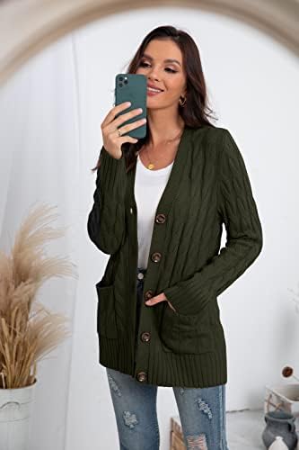 GRECERELLE Vesten voor vrouwen UK lange mouwen ronde hals korte open voorkant gebreide truien herfst knoopsluiting, Wit, M