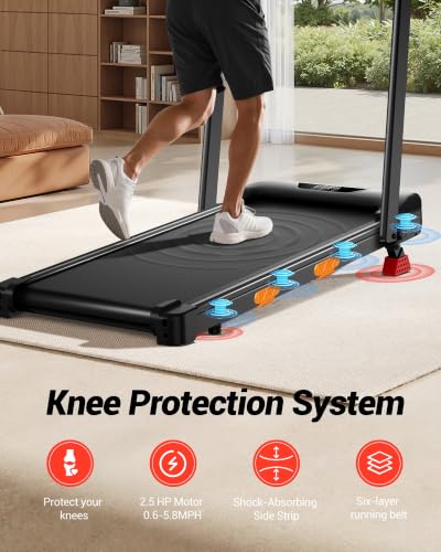 Image of LONTEK Walking Pad with 15% Incline, Under Desk Treadmills for Home | Foldable, Compact, Portable, 2.5HP Brushless, Home Office, 300Lbs Capacity, Reomte Control, LED Display