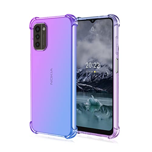 Niaoszhex Funda para Nokia G11/G21, Refuerzo de 4 Esquinas Antigolpes y anticaída, Funda de Silicona TPU, Carcasa Blanda anticaída (Púrpura Azul)