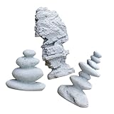 Ciieeo 3個ミニチュア假山石飾り 水槽レイアウト対応 耐久性園芸用ミニロッカリー装飾 インテリア魚缸造景アクセサリー