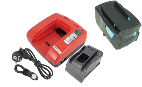 Batteria di ricambio agli ioni di litio da 5000 mAh 21.60 V con caricatore rapido per Hilti SF 10W-A22 ATC SF 22-A SF 6-A22 SF 6H-A22 SF 8M-A22 SFC 22-A SFD 22-A SFH 22-A rosso
