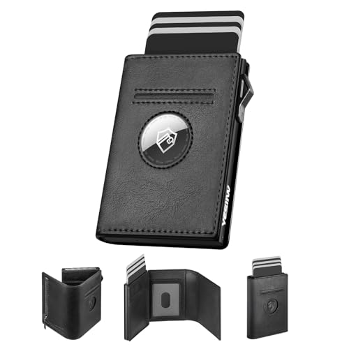 YESIIW Wallets for Men for AirTag Men Slim Wallets for 9 Cards Pop Up Credit Card Holder RFID Blocking Smart Wallet with Coin Pocket and ID Window Smart Wallet Gift for Men