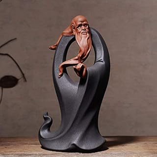 HYY-YY Ornamenti Statue Creativa Argilla Plastica Retrò Ceramica Figure Storiche Laozi Buddha Statue Zen Club Decorazioni Morbide Librerie Soggiorno