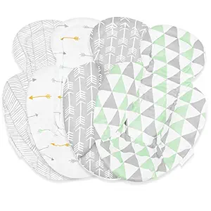 Newborn Insert | Green/Grey Triangles | Compatible with 4moms Mamaroo and Rockaroo with Head & Body Support