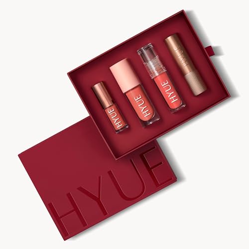 Image of HYUE Coral Rave Lip Kit - Liquid & Velvette Matte Lipsticks, Lip Tint, Lip Plumper | 16.4 ml | Long-Wear Soft-Matte Finish | with Jojoba, Almond & Indian Gooseberry Extract | Makeup Set