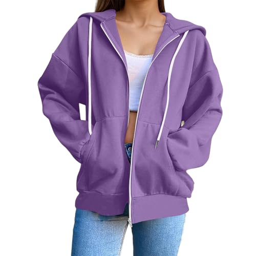 Generisch Suéter y sudaderas de invierno Jersey informal de manga larga con camiseta ligera y cómoda de moda para el día a día Favela Hoodie, morado, XL