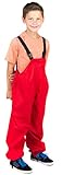 Suse's Kinder Unisex Fleece Lined Rain Bib 130 (Ages 6-8) Red