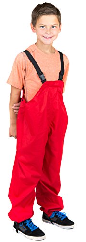 Suse's Kinder Unisex Fleece Lined Rain Bib 130 (Ages 6-8) Red