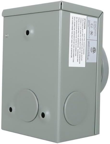 125V 30 Amp Generator Power Inlet Box for 4 Prong Generator Power Cord